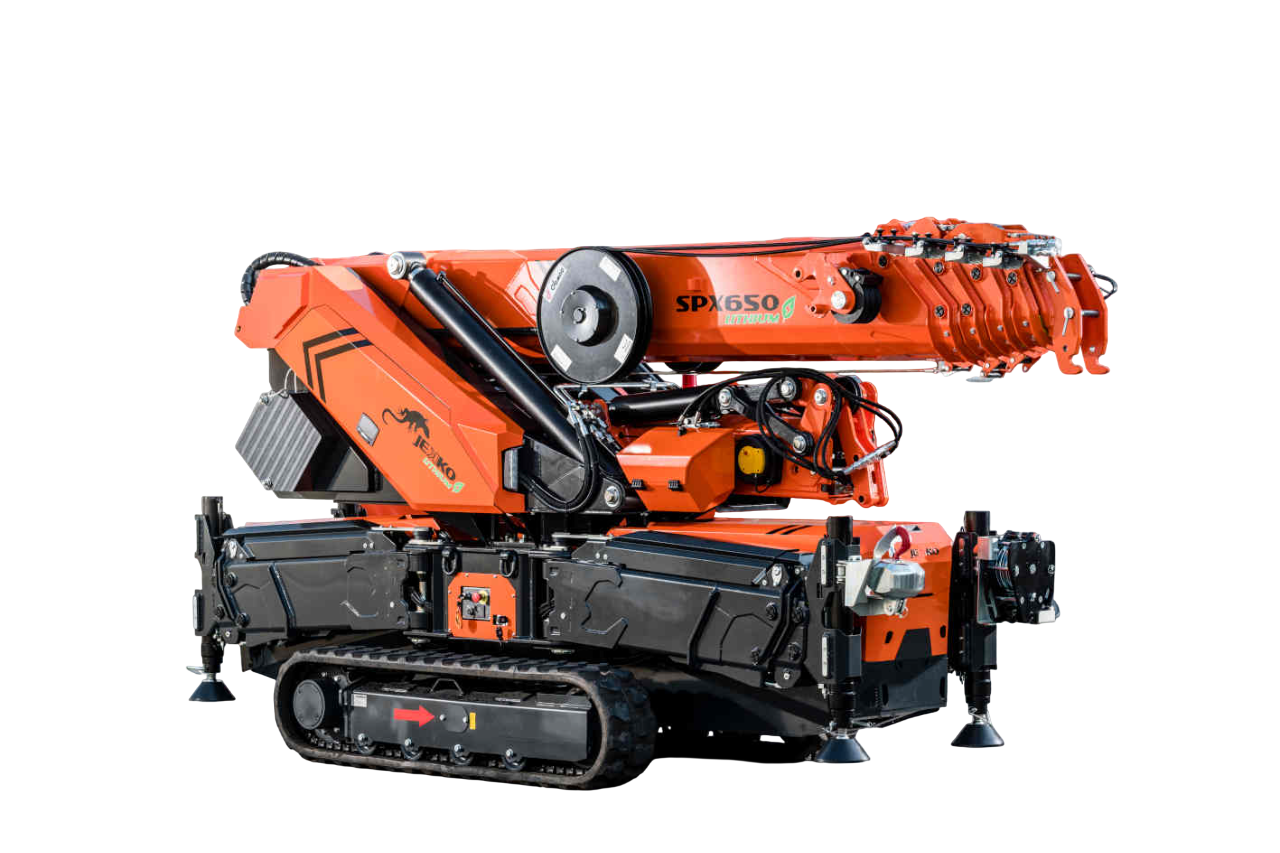 Folded JEKKO SPX650 crawler crane from SOSEQUPMENT