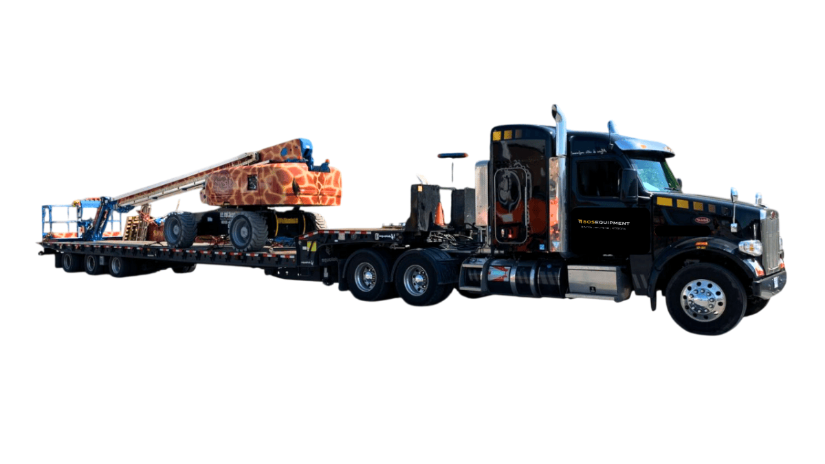 Transport truck and giraffe lift from SOSEQUIPMENT