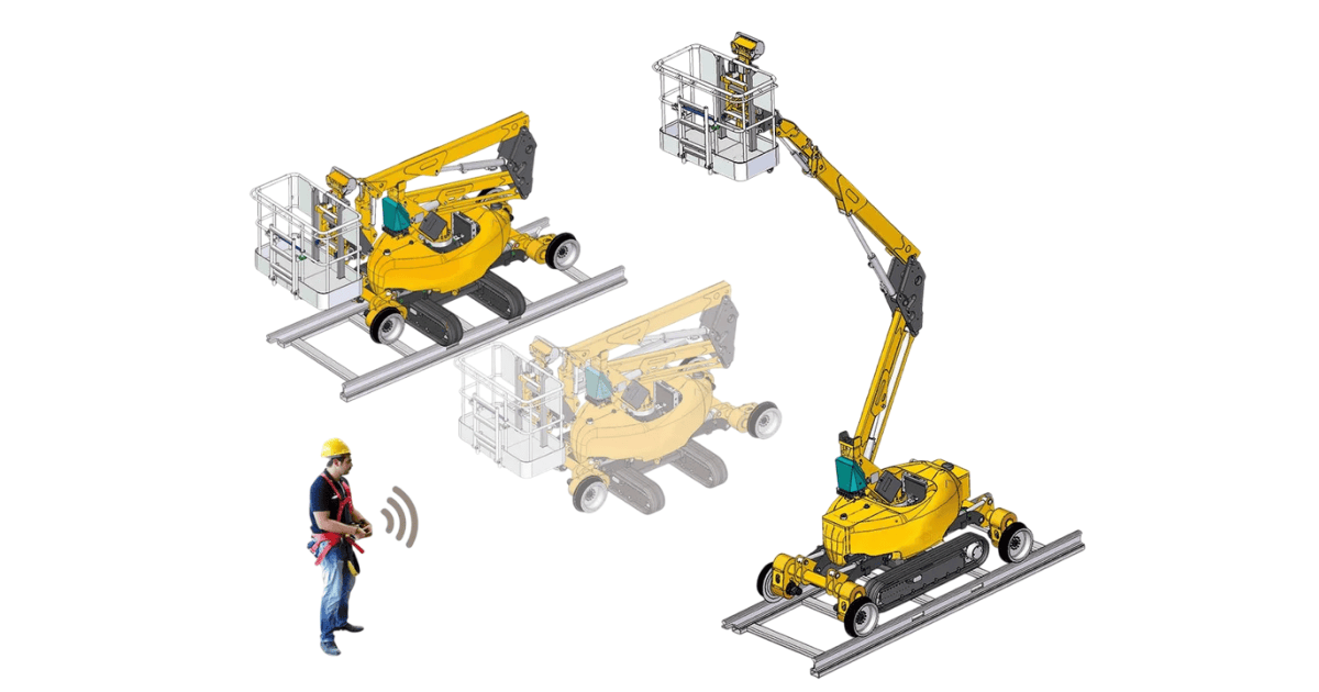 SOSEQUIPMENT RR 9/200 range railway aerial work platform