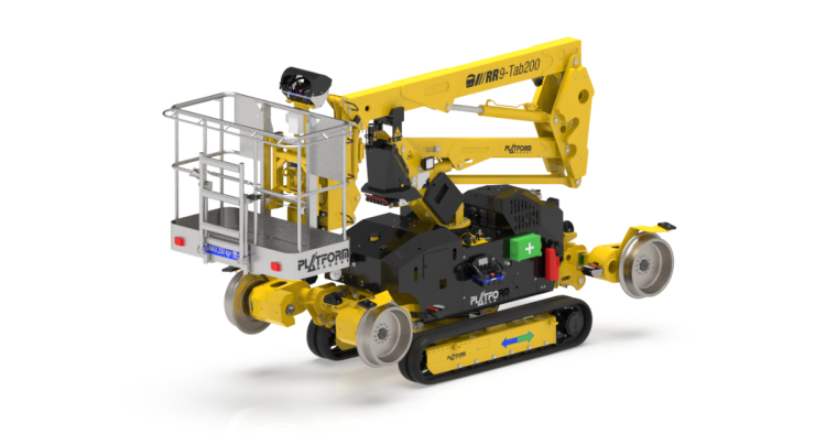What are the advantages of the RR 9/200 railway aerial platform?