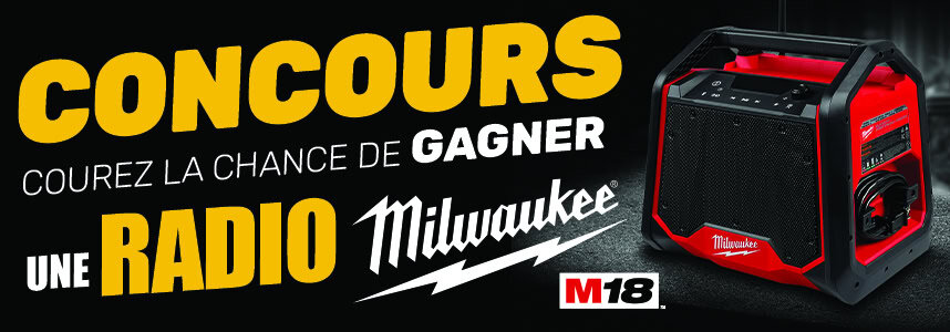 Concours SOSEQUIPMENT pour gagner une radio de chantier Milwaukee