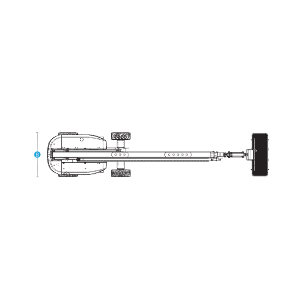 Specifications-techniques-dimensions-vue-de-haut-Nacelle-a-mat-droit-electrique-92-pieds-Sinoboom-TB860EJ-Plus