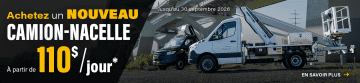 Camions-nacelles neufs avec l’offre de crédit-bail SOSEQUIPMENT